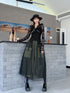 Black Mesh Layered Skirt